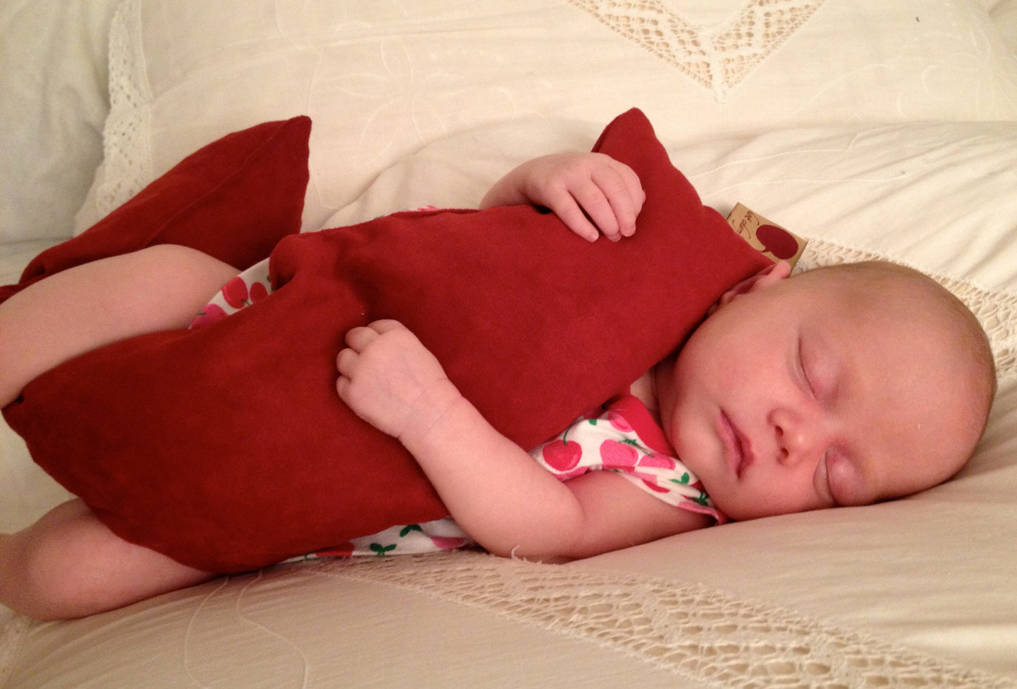 Hot Cherry Neck Wrap in Plush Red Ultra-Suede-4