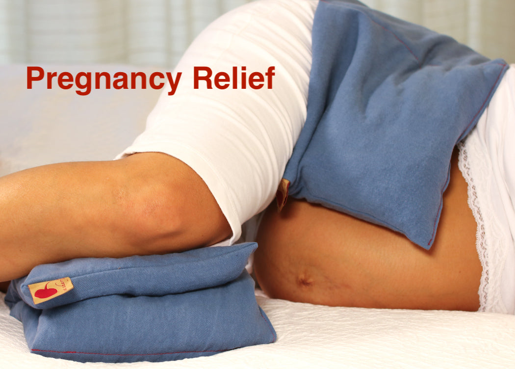 Hot Cherry Double Square Pillow in Blue Denim-1