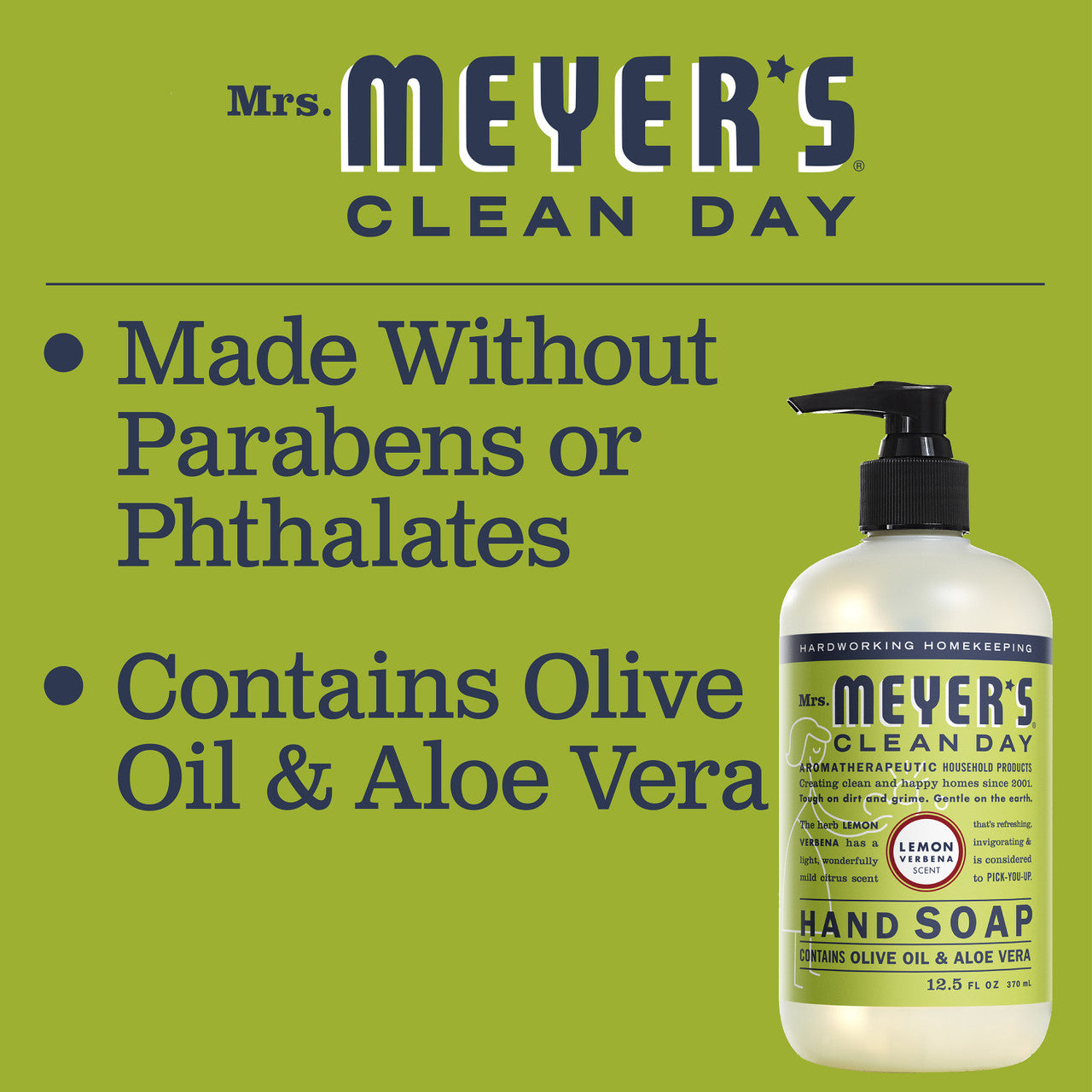 Meyers Lemon Verbena Liquid Hand Soap (6x12.5 Oz)-4