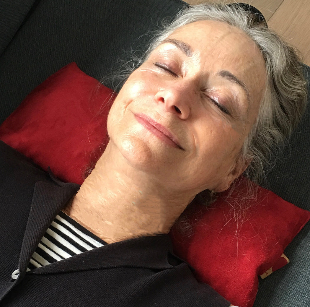 Hot Cherry Cervical Neck Pillow, in Plush Red Ultra-Suede-1