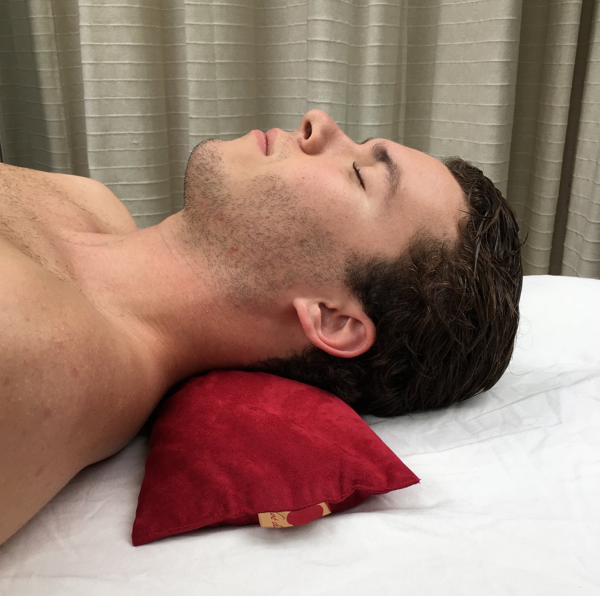 Hot Cherry Cervical Neck Pillow, in Plush Red Ultra-Suede-3