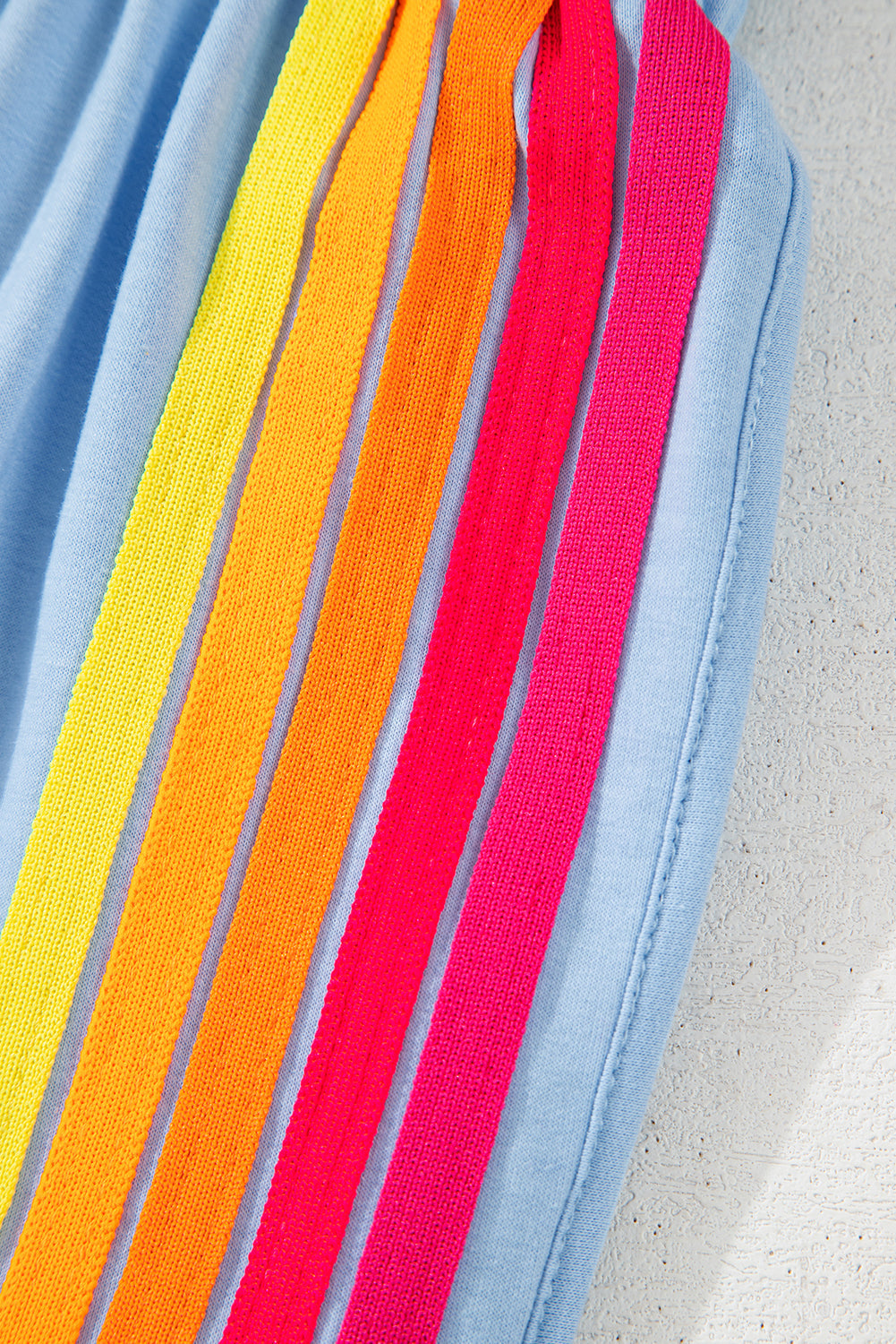 April Color Stripes Elastic High Waist Active Shorts-4