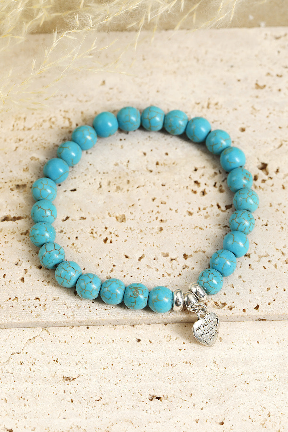 Heart Pendant Turquoise Bracelet-1