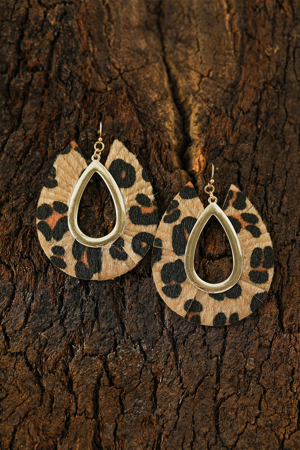 Leopard Print Hollow Out Drop Earrings-2