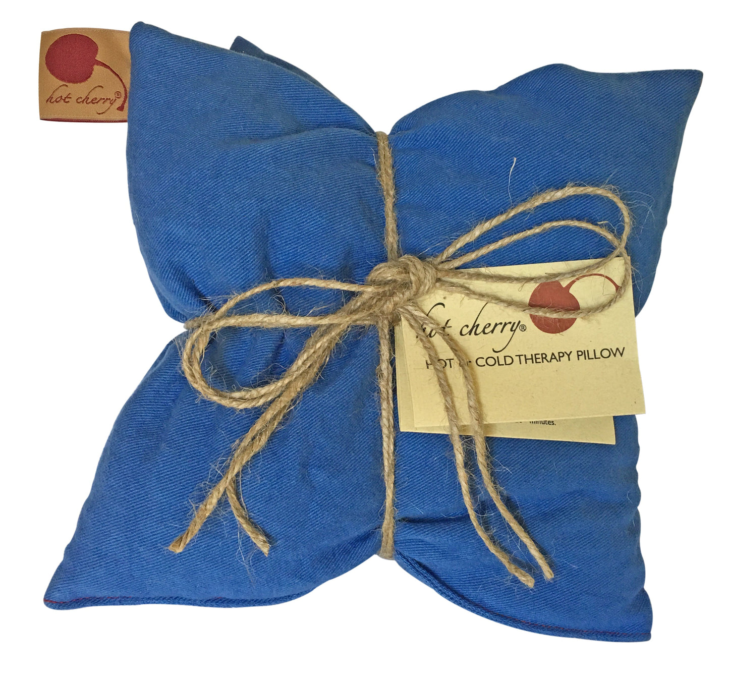 Hot Cherry Double Square Pillow in Blue Denim-3