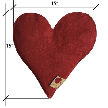 Heart-Shaped Hot Cherry Pillow in Red Denim-4