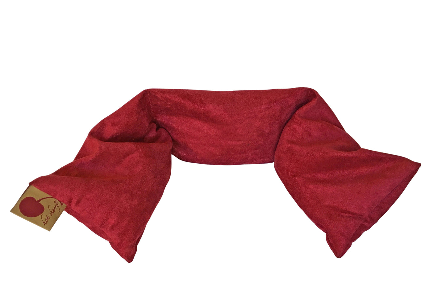 Hot Cherry Neck Wrap in Plush Red Ultra-Suede-1