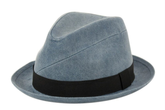 WASHED Denim Fedora-0