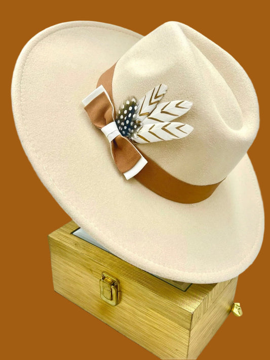 Luxury Fedora Hat -Warmcream-0